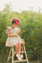 Load image into Gallery viewer, Green Gingham &amp; Floral Pinafore Set
