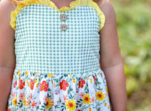 Load image into Gallery viewer, Jane Sweetheart Dress - Green Gingham
