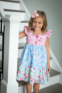 The Alise Tiered Dress - Fun Floral