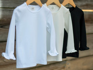 Cotton Ruffle Sleeve Layering Shirts