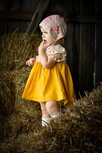 Vintage Floral Mustard Dress