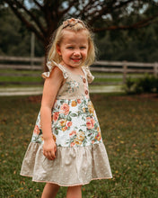 Load image into Gallery viewer, Alise Tiered Dress - Vintage Floral Earth Tone
