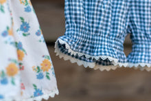 Load image into Gallery viewer, Blue Gingham &amp; Floral Timeless Tunic Set
