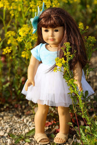 Seashell Tutu Doll Dress 15 inch or 18 inch