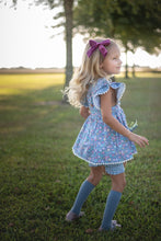 Load image into Gallery viewer, Chambray Floral Pinafore Set
