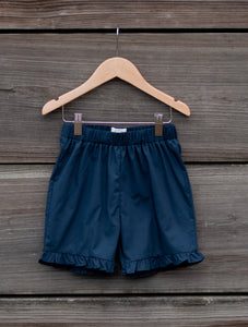 Navy Blue Ruffle Shorts